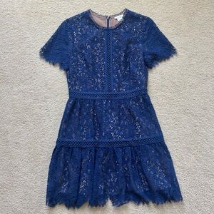 Shoshanna blue lace mini cocktail dress